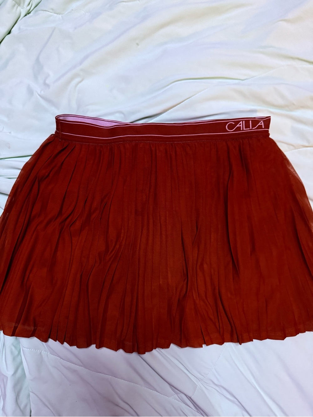 Callia Red Pleated Skirt